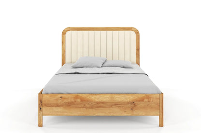 MODENA Oak Bed with Upholstered Headboard