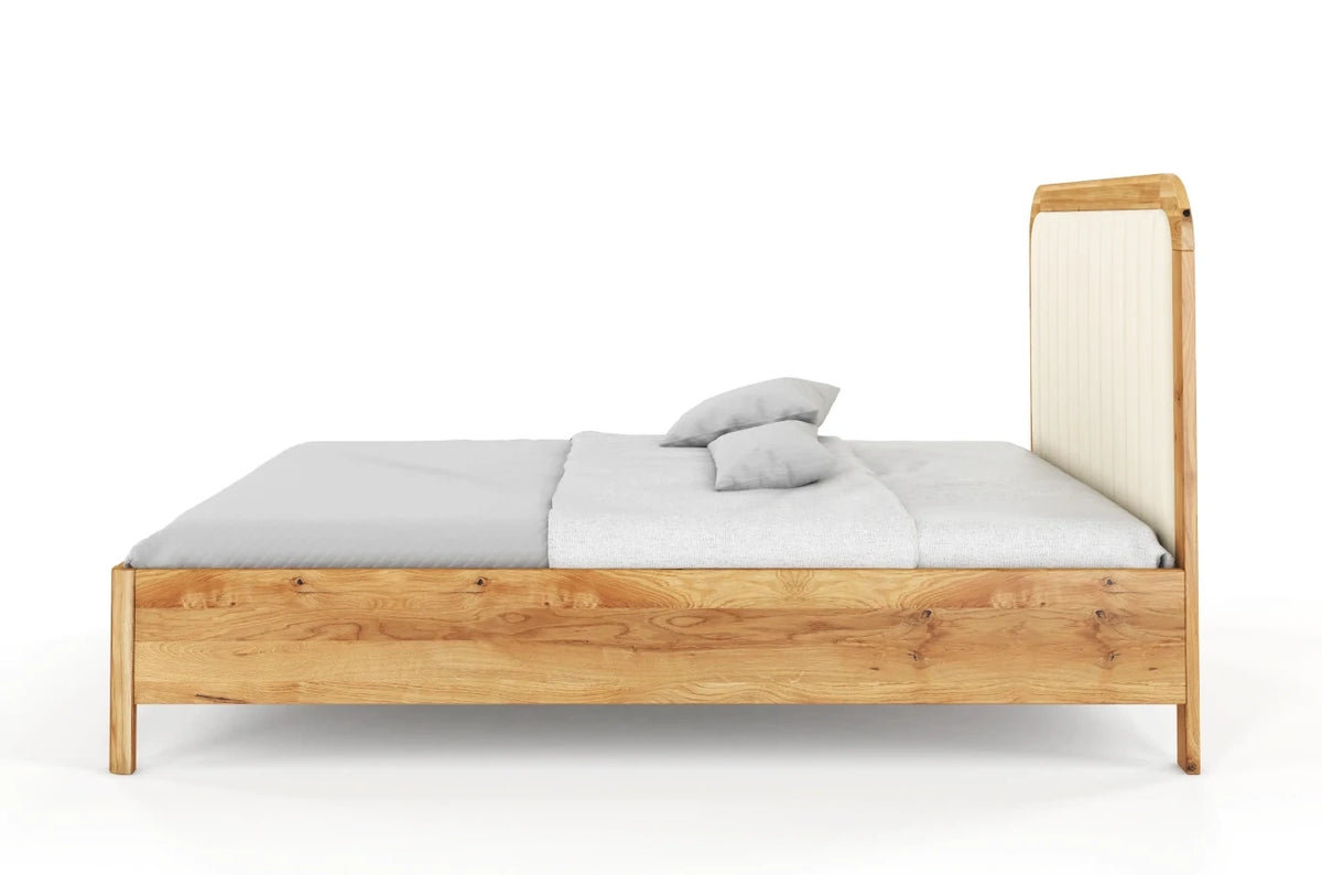 MODENA Oak Bed with Upholstered Headboard