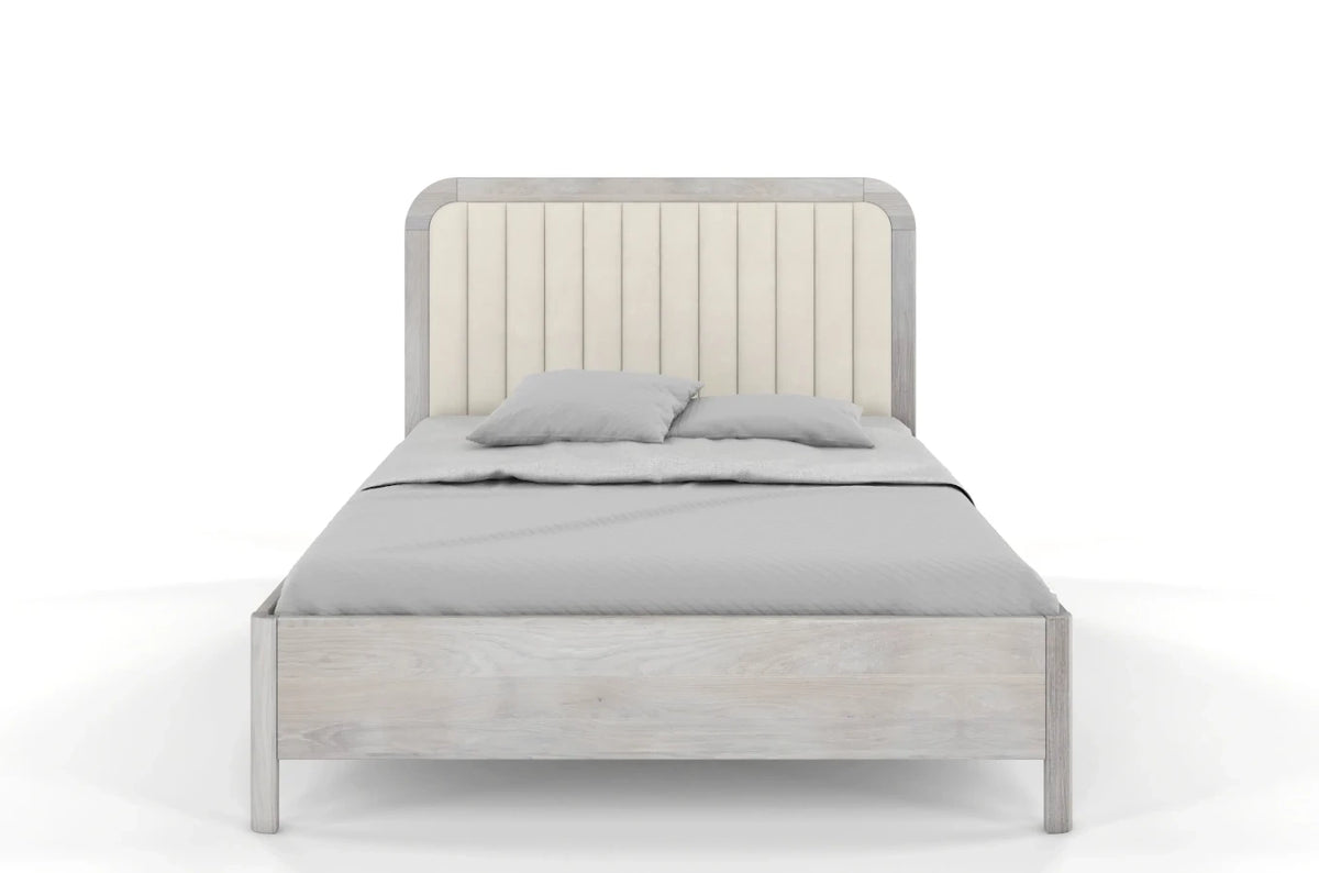 MODENA Oak Bed with Upholstered Headboard