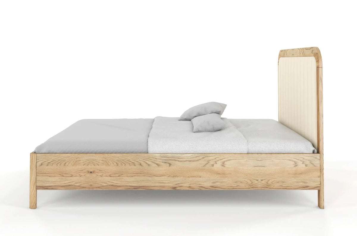MODENA Oak Bed with Upholstered Headboard