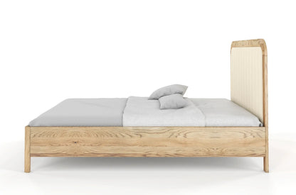MODENA Oak Bed with Upholstered Headboard