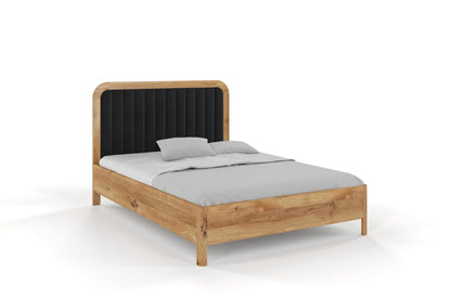 MODENA Oak Bed with Upholstered Headboard