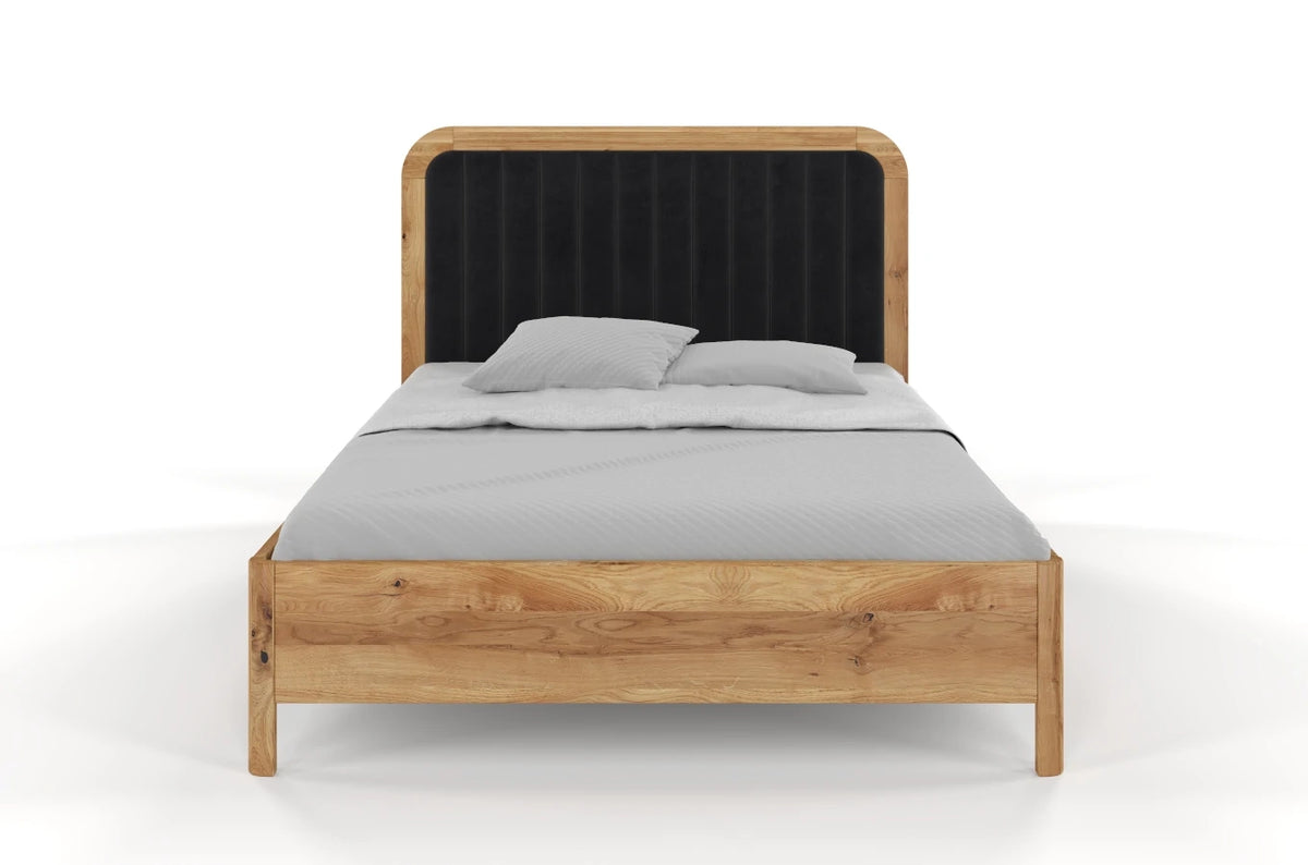 MODENA Oak Bed with Upholstered Headboard