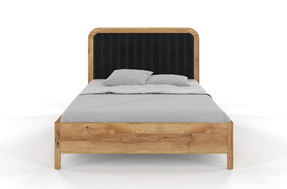 MODENA Oak Bed with Upholstered Headboard