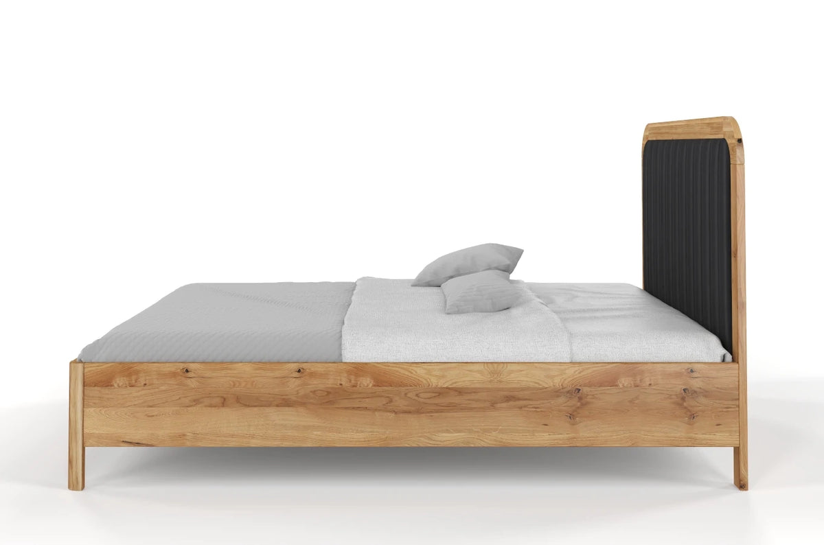 MODENA Oak Bed with Upholstered Headboard