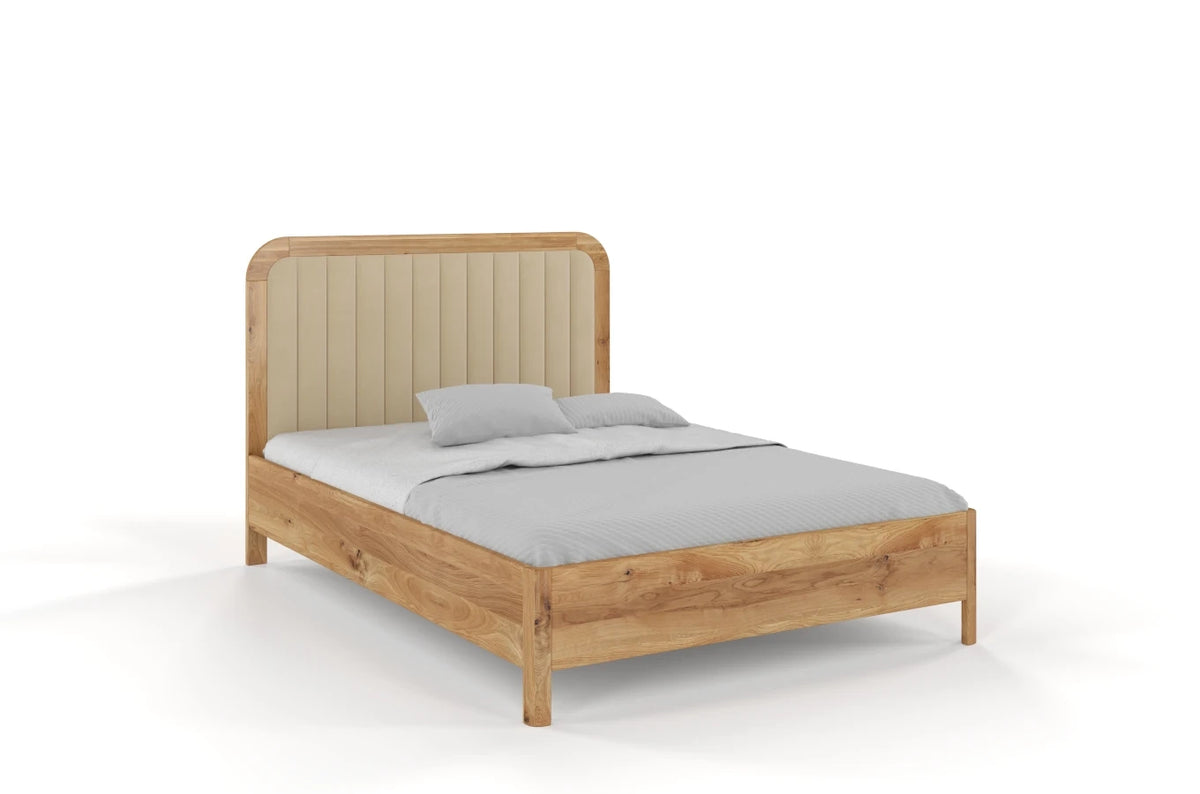 MODENA Oak Bed with Upholstered Headboard