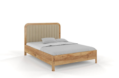MODENA Oak Bed with Upholstered Headboard