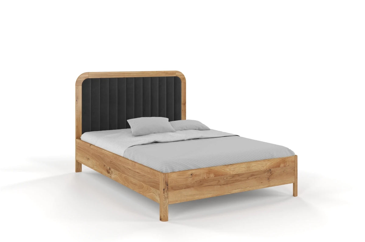 MODENA Oak Bed with Upholstered Headboard