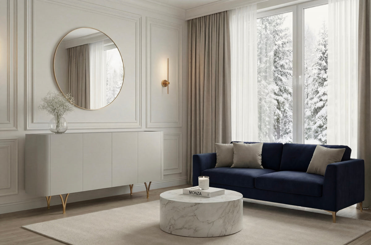 MONZA Grey Chest 160CM with Gold Legs