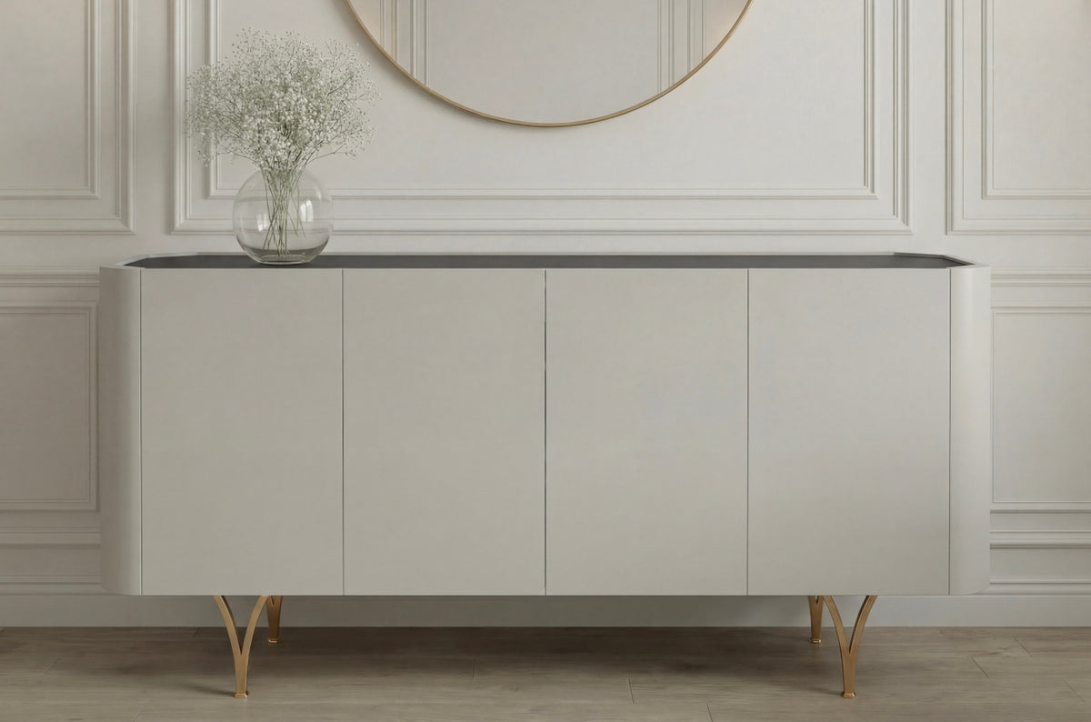 MONZA Grey Chest 160CM with Gold Legs