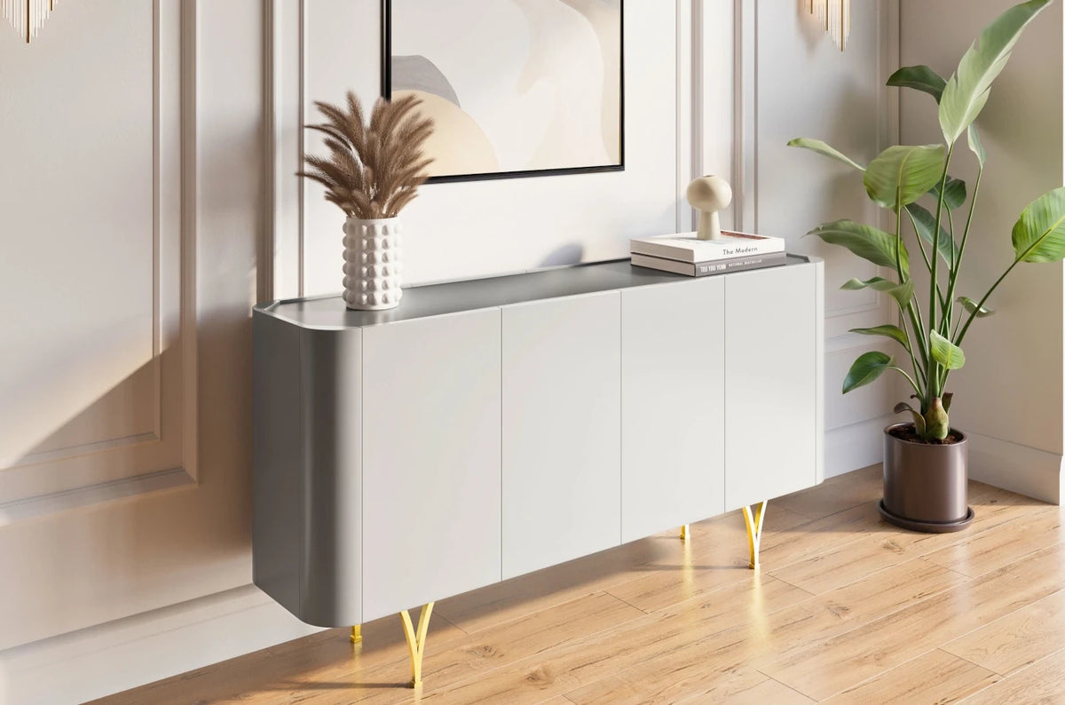 MONZA Grey Chest 160CM with Gold Legs