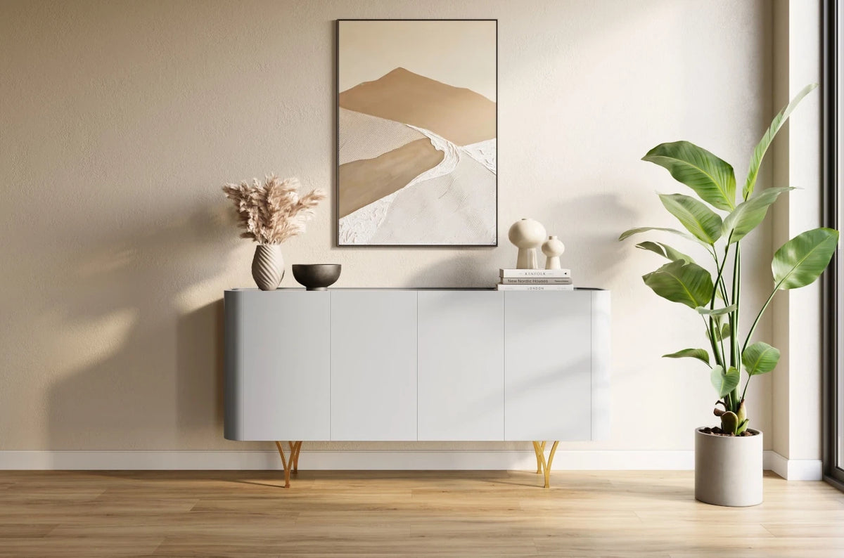 MONZA Grey Chest 160CM with Gold Legs