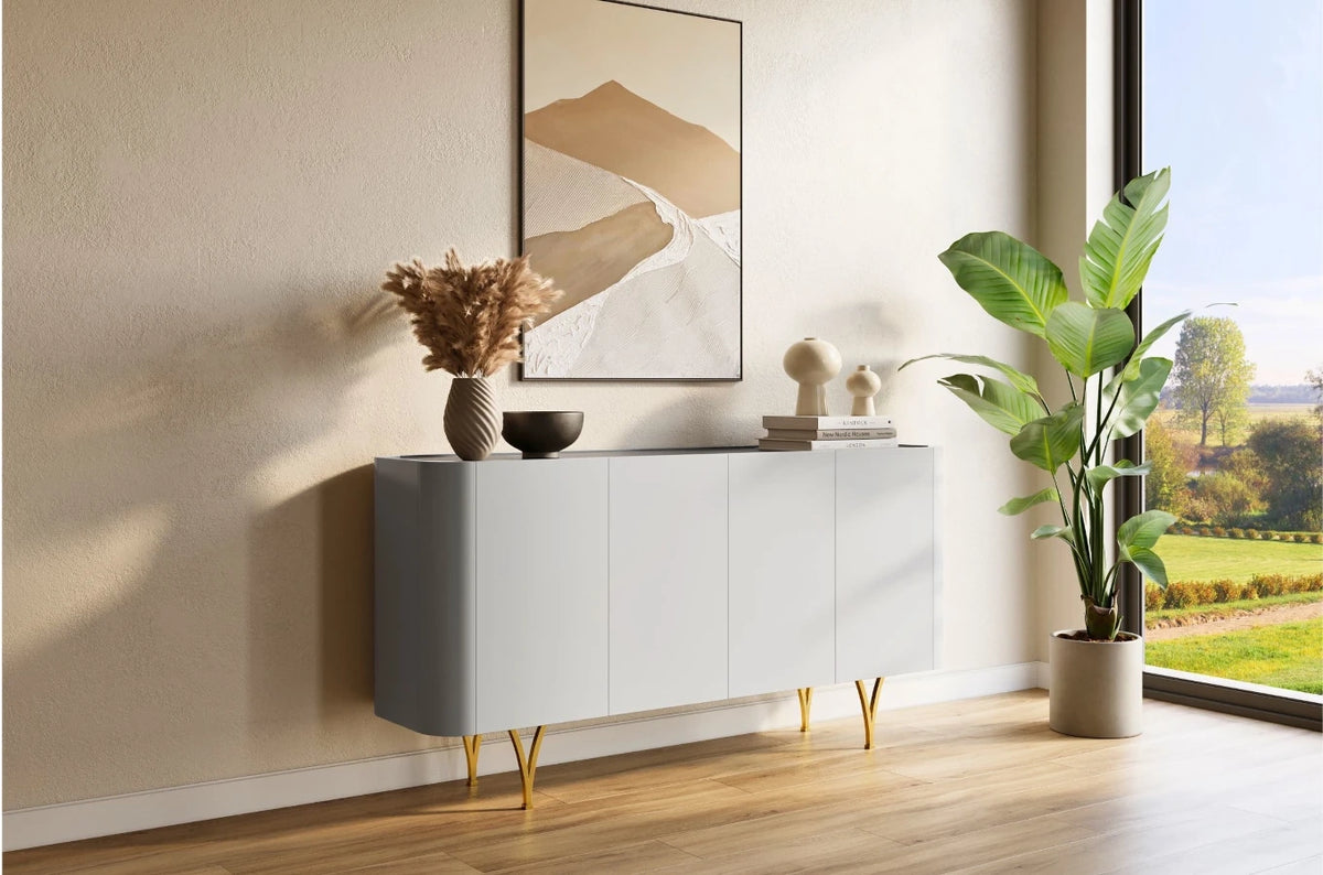 MONZA Grey Chest 160CM with Gold Legs