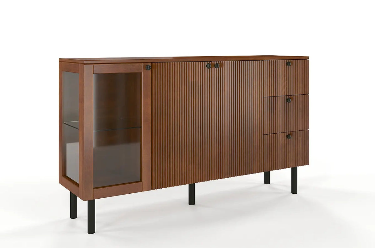 NORVIK Beech Chest 160CM with Glass Door