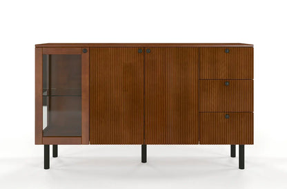 NORVIK Beech Chest 160CM with Glass Door