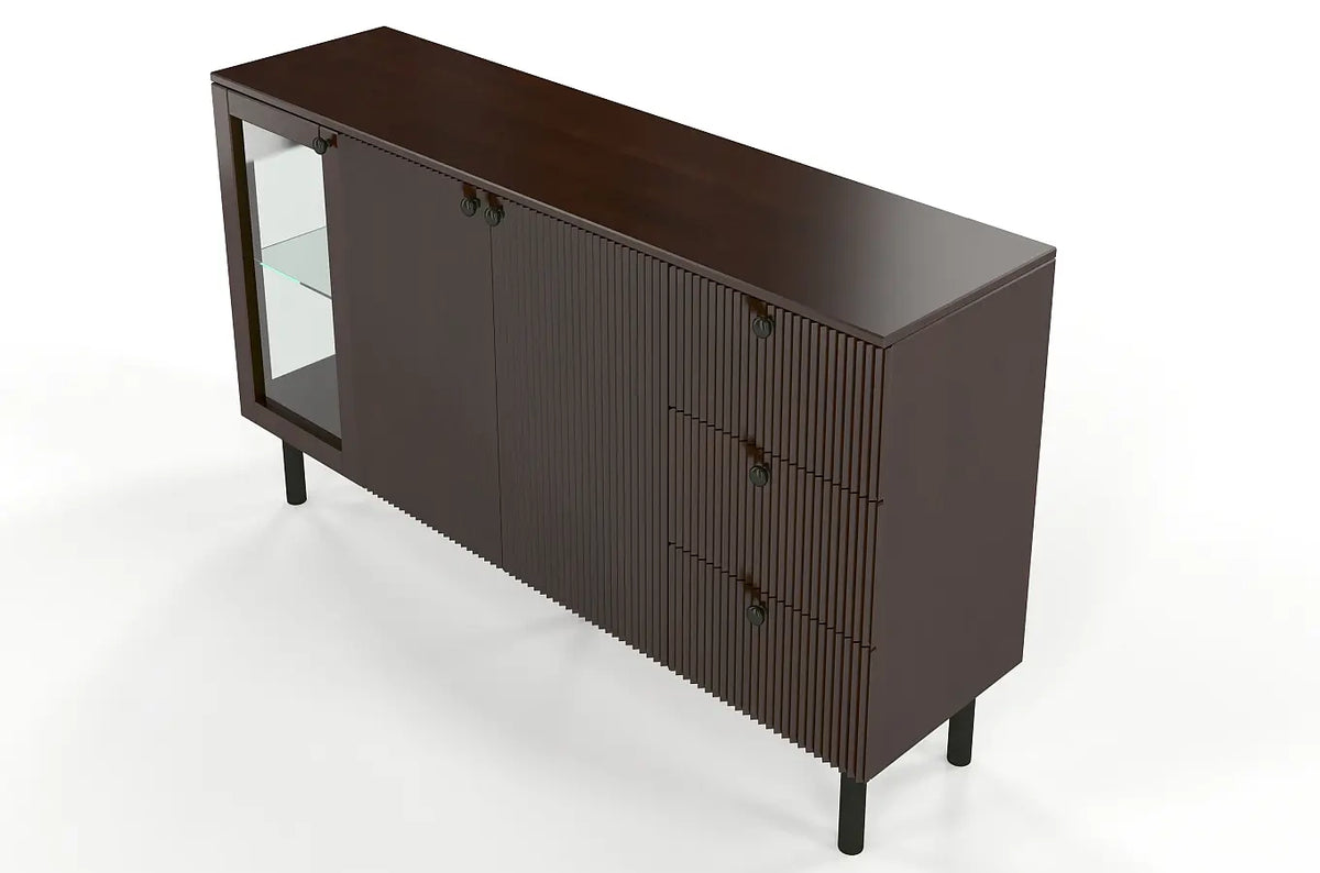 NORVIK Beech Chest 160CM with Glass Door