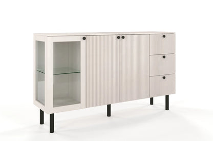 NORVIK Beech Chest 160CM with Glass Door