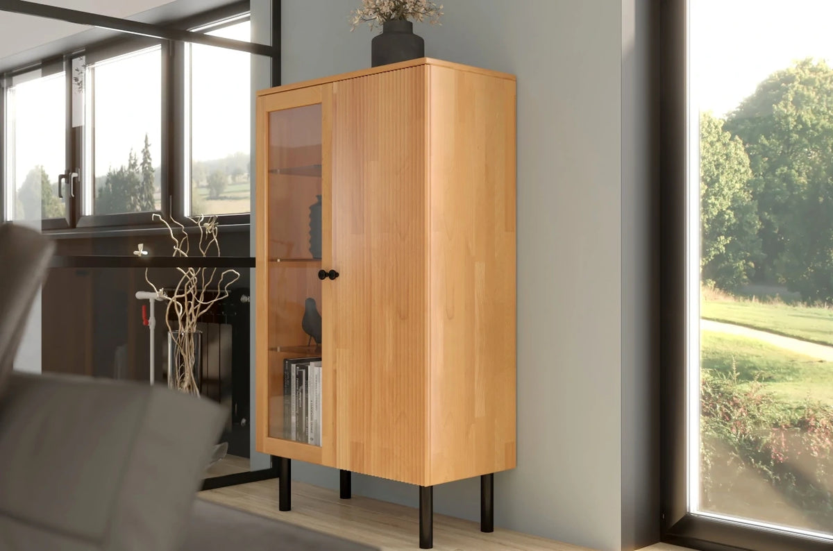 NORVIK High Beech Display Cabinet 80CM