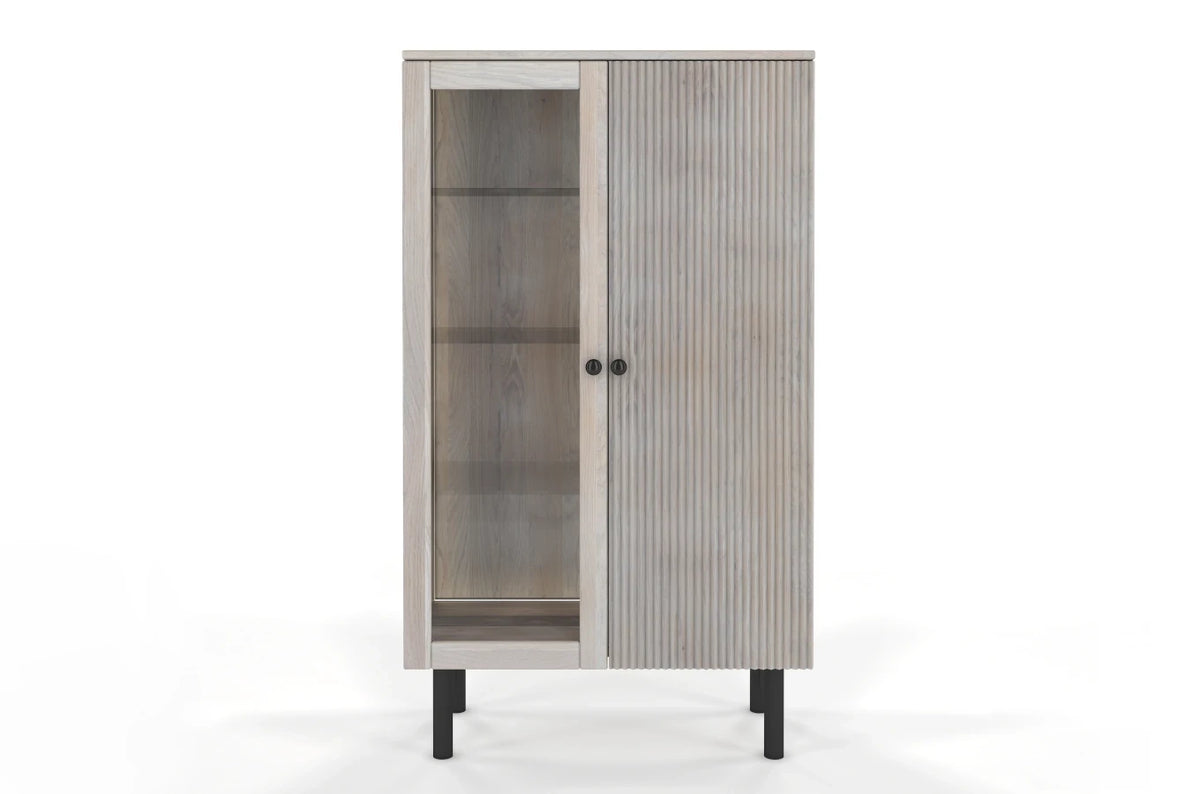 NORVIK High Oak Display Cabinet 80CM