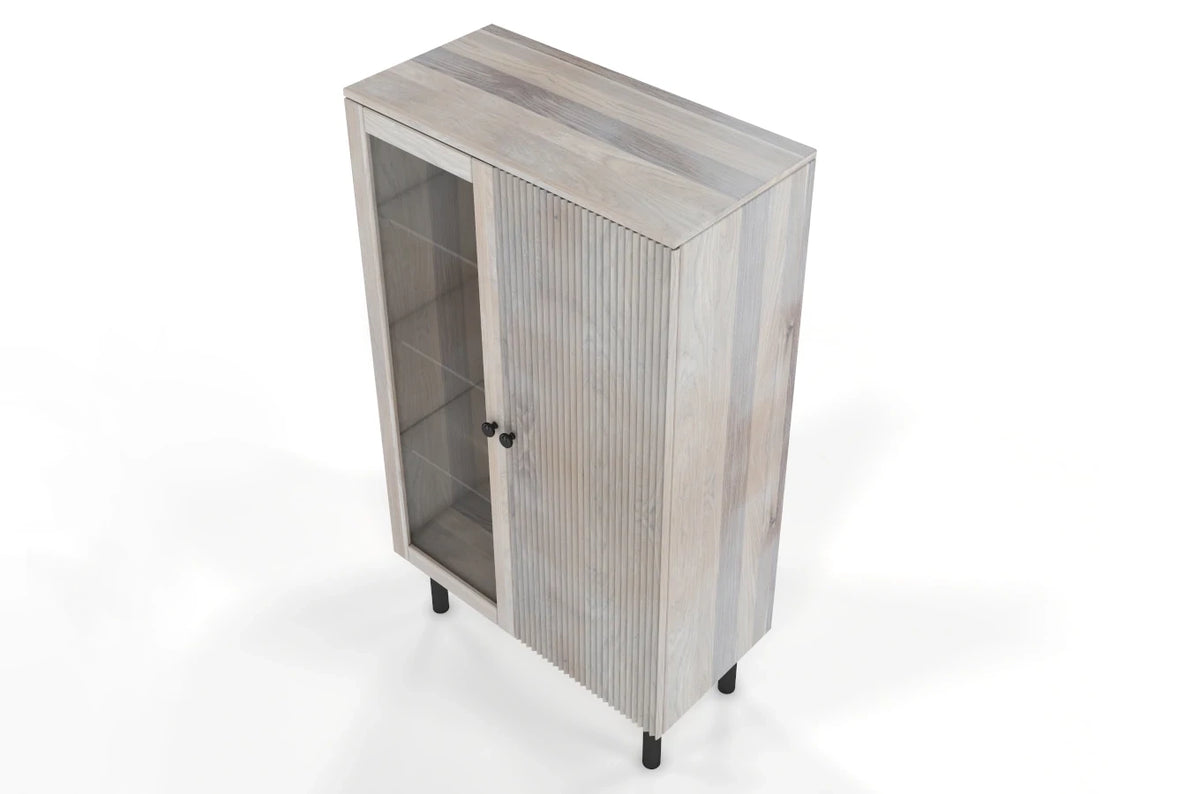 NORVIK High Oak Display Cabinet 80CM
