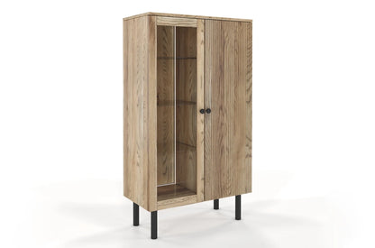 NORVIK High Oak Display Cabinet 80CM