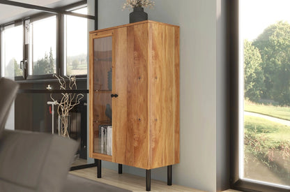 NORVIK High Oak Display Cabinet 80CM
