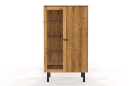 NORVIK High Oak Display Cabinet 80CM