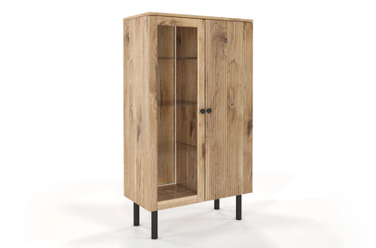 NORVIK High Oak Display Cabinet 80CM