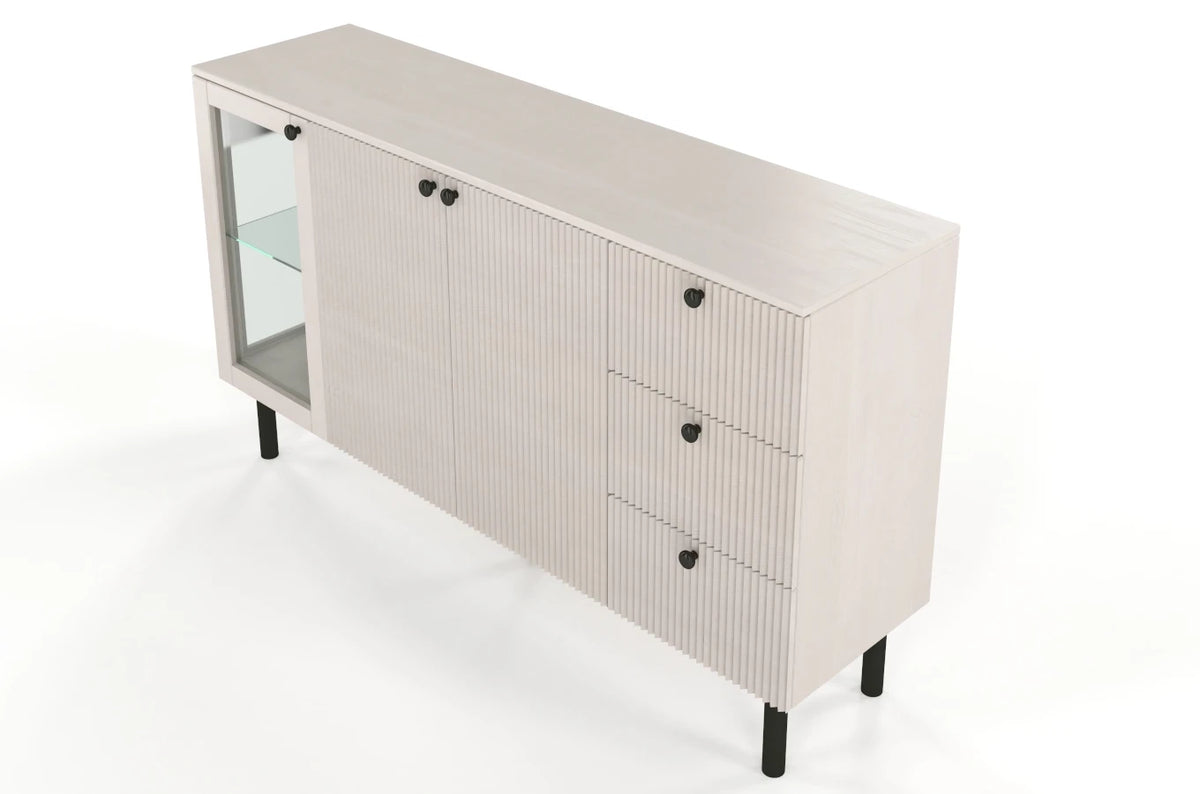 NORVIK Pine Chest 160CM with Glass Door