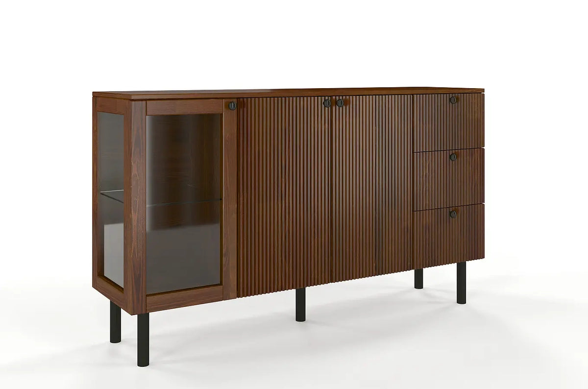 NORVIK Pine Chest 160CM with Glass Door