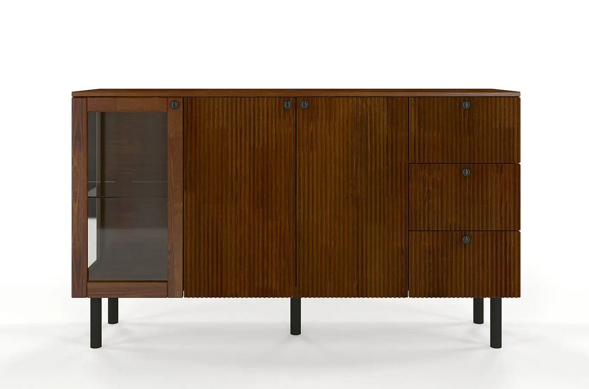 NORVIK Pine Chest 160CM with Glass Door