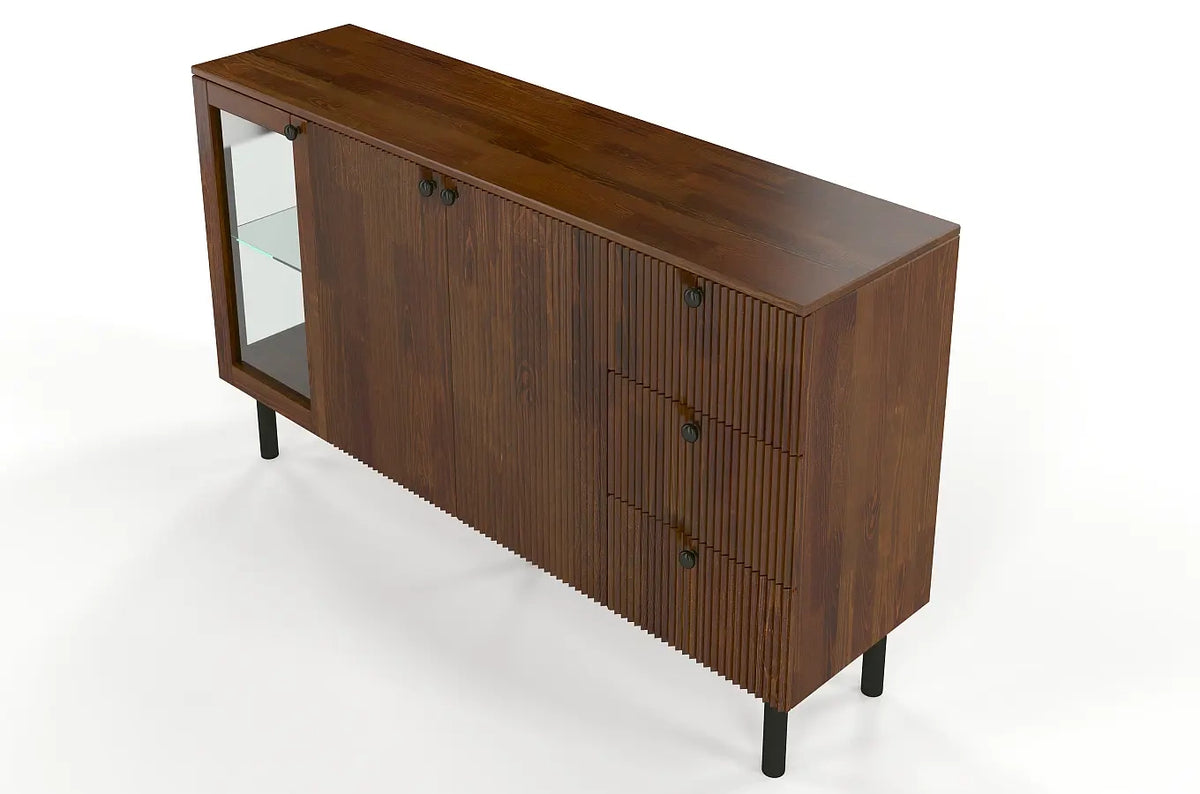 NORVIK Pine Chest 160CM with Glass Door