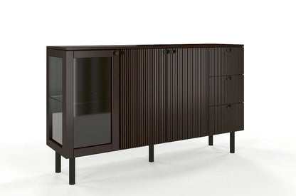 NORVIK Pine Chest 160CM with Glass Door