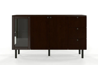 NORVIK Pine Chest 160CM with Glass Door
