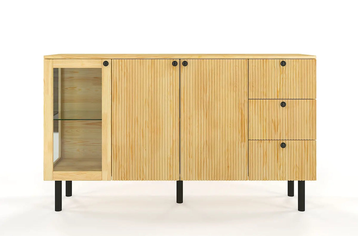 NORVIK Pine Chest 160CM with Glass Door