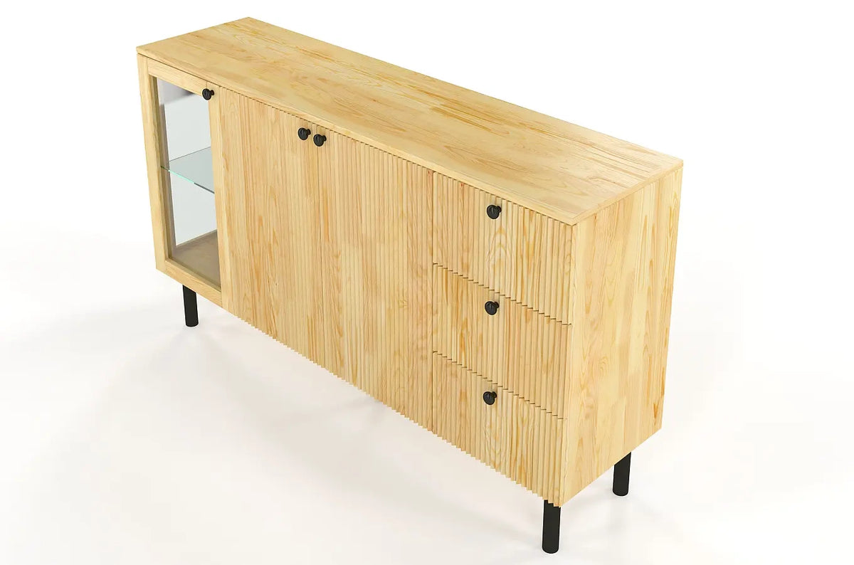 NORVIK Pine Chest 160CM with Glass Door