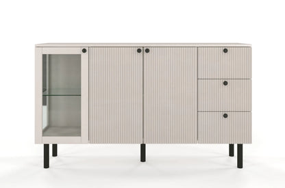 NORVIK Pine Chest 160CM with Glass Door