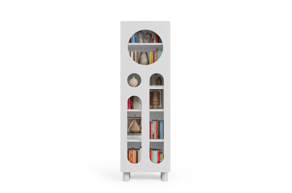 OKO White Bookcase 60CM with Openwork Doors