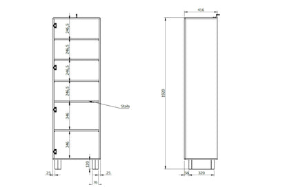 OKO White Bookcase 60CM with Openwork Doors