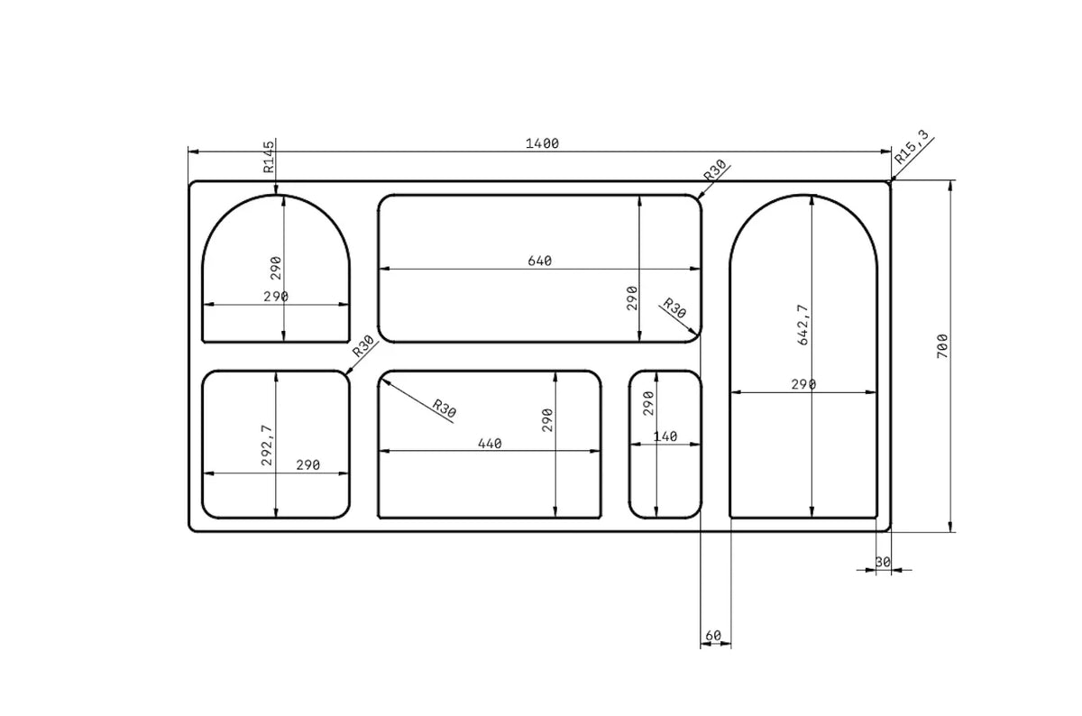 OLIMPIA LONG Bookcase 140CM with Arches