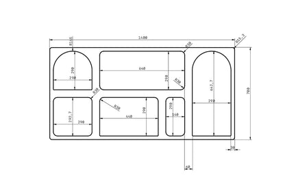 OLIMPIA LONG Bookcase 140CM with Arches