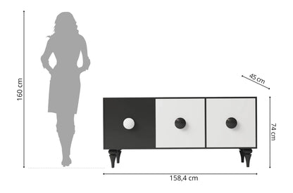 PARADIS Black and White Chest 158CM