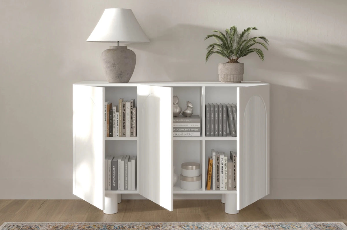 RITA White Chest 135CM with Arches