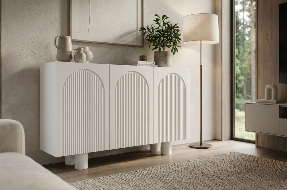 RITA White Chest 135CM with Arches