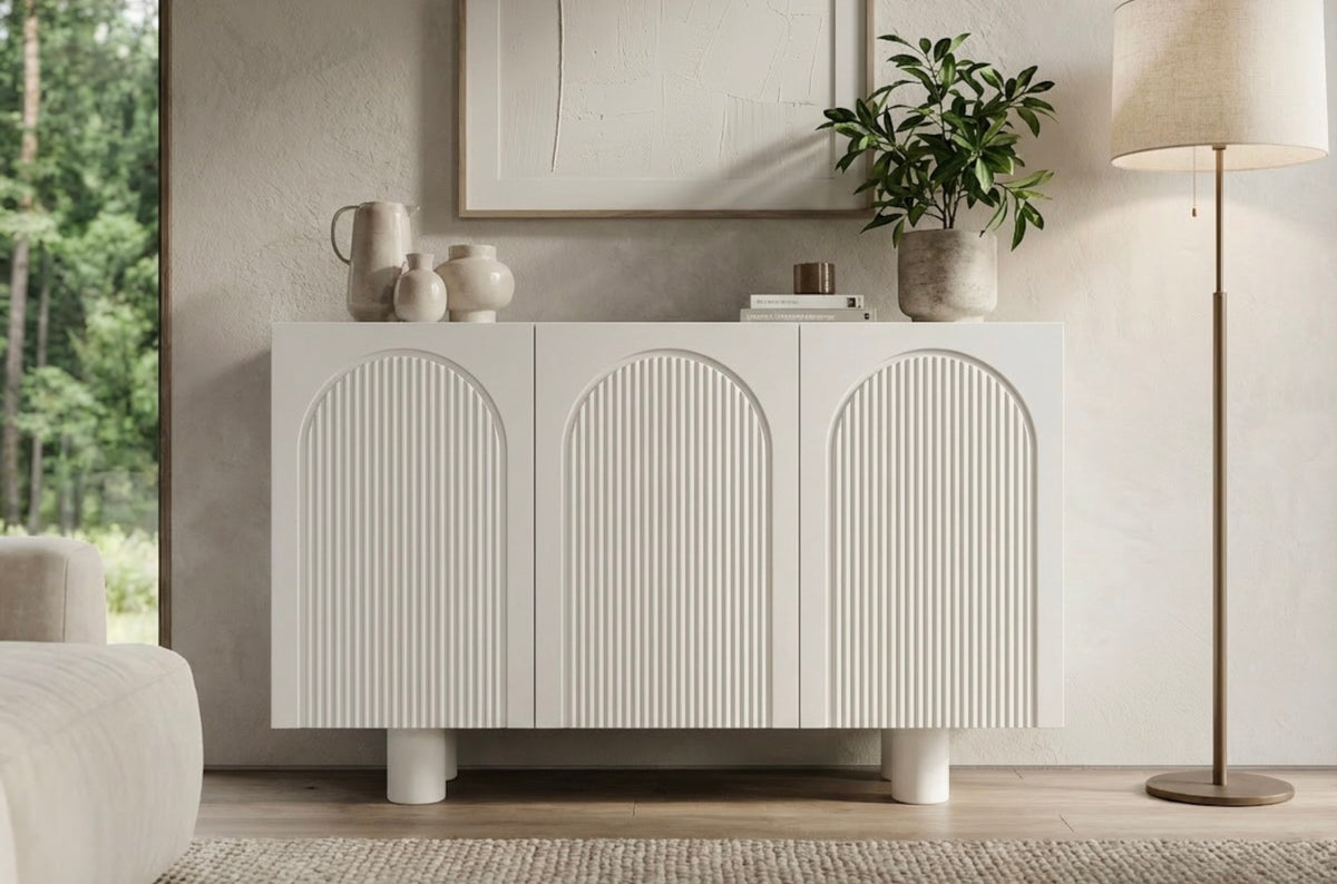 RITA White Chest 135CM with Arches