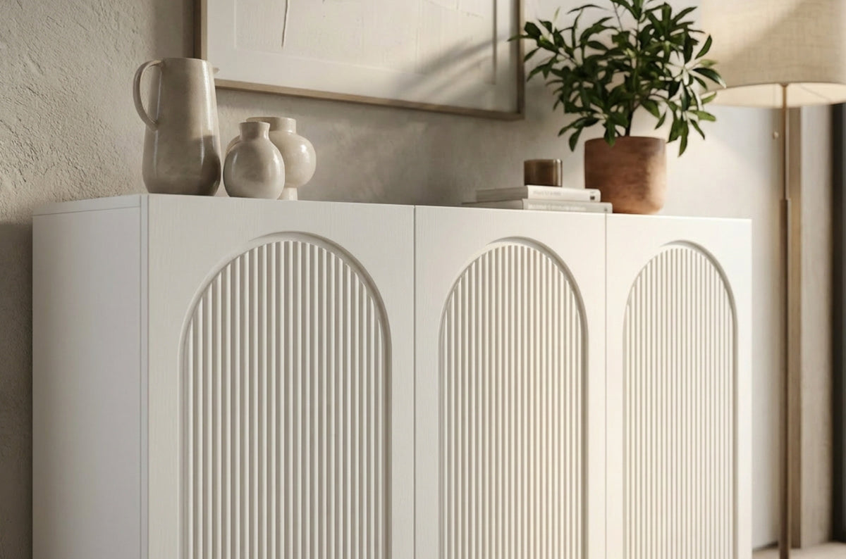 RITA White Chest 135CM with Arches