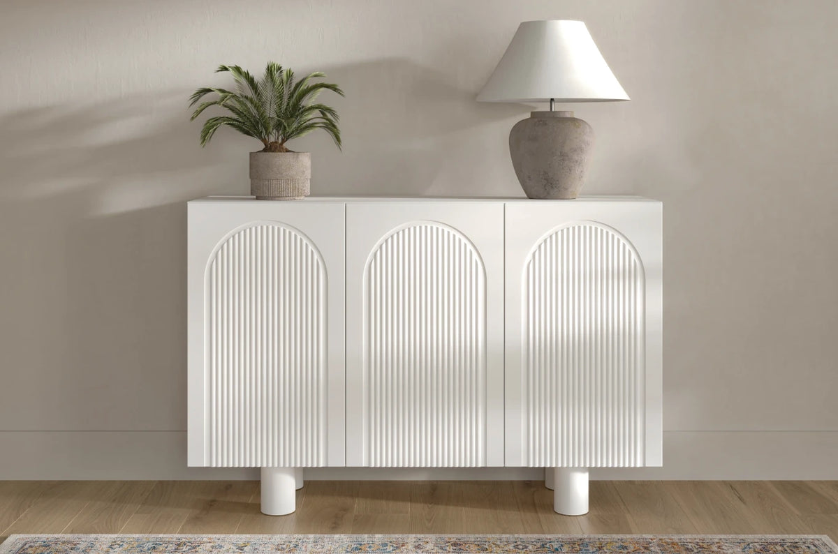 RITA White Chest 135CM with Arches