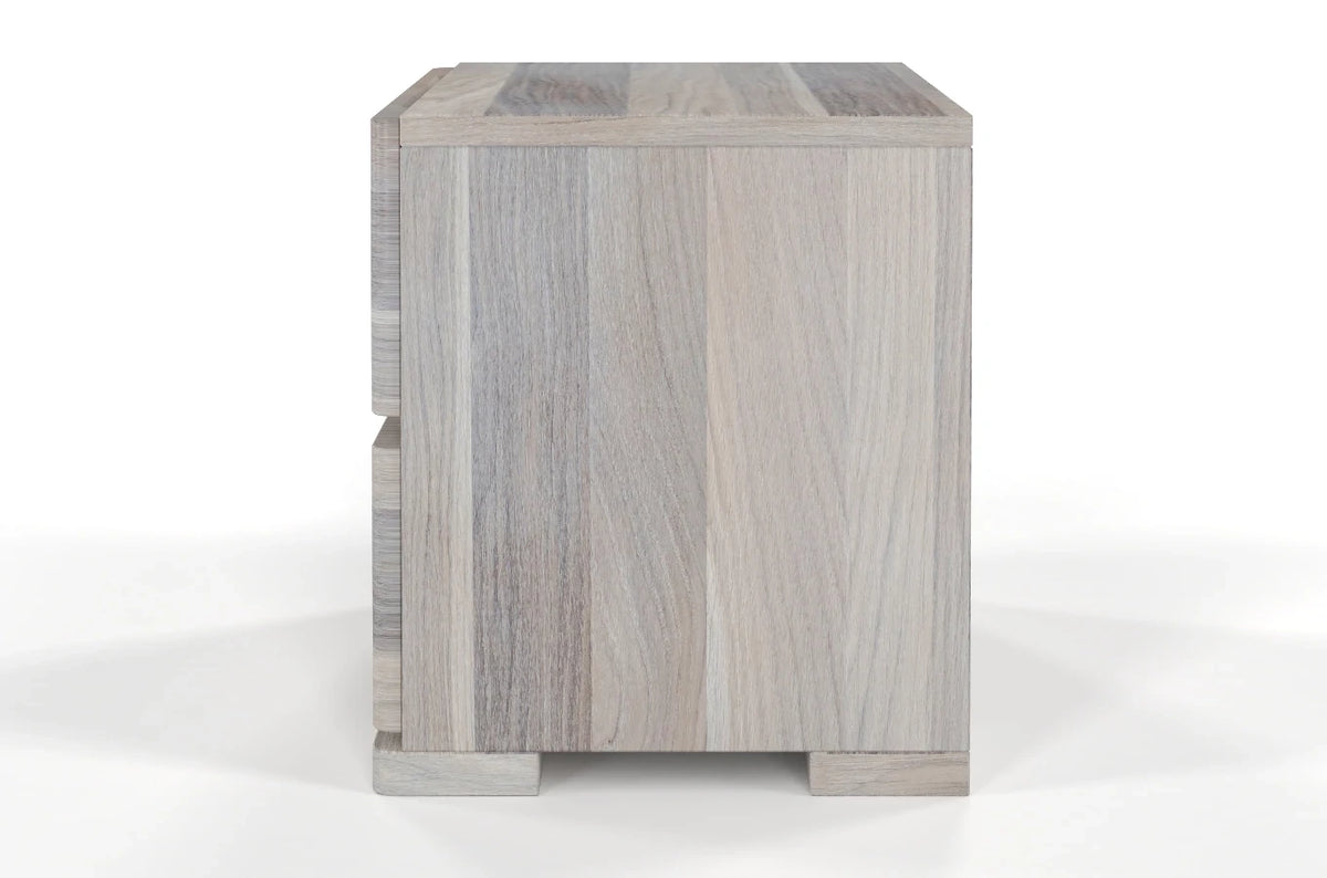 SANDEMO High Oak Bedside Cabinet with 2 Drawers