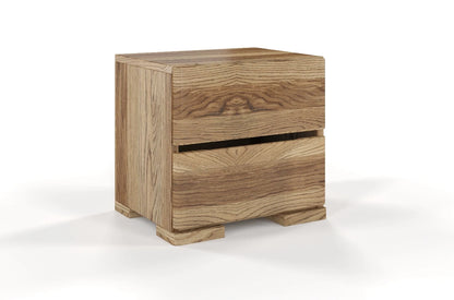 SANDEMO High Oak Bedside Cabinet with 2 Drawers