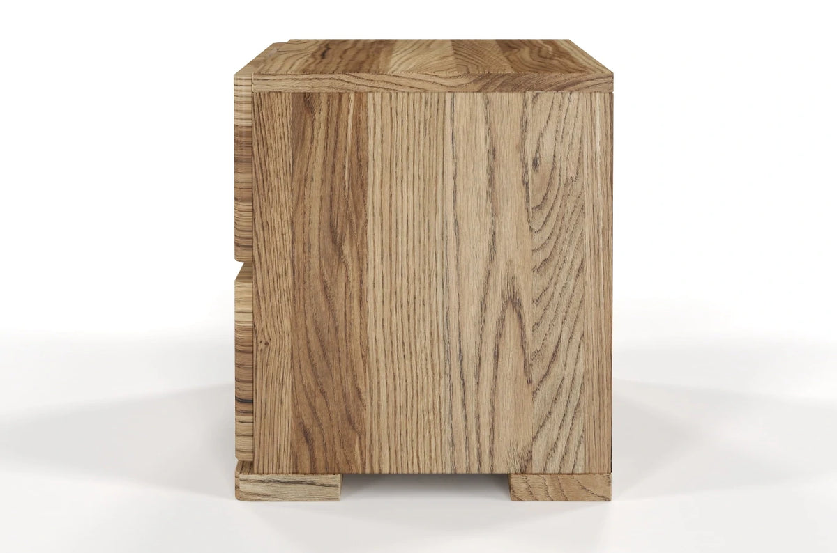 SANDEMO High Oak Bedside Cabinet with 2 Drawers